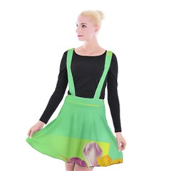 Background Homepage Blossom Bloom Suspender Skater Skirt by Celenk