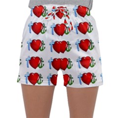 Cross Heart Anchor Love Hope Sleepwear Shorts by Celenk