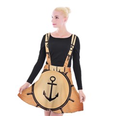 Nautical Anchor Marine Ocean Sea Suspender Skater Skirt by Celenk