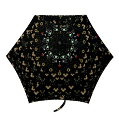Merry Black Cat In The Night And A Mouse Involved Pop Art Mini Folding Umbrellas by pepitasart