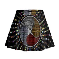 Whole Complete Human Qualities Mini Flare Skirt by Celenk
