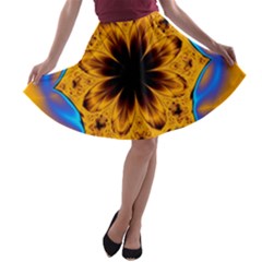 Digital Art Fractal Artwork Flower A-line Skater Skirt by Celenk