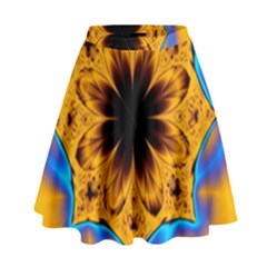 Digital Art Fractal Artwork Flower High Waist Skirt by Celenk