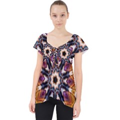 Kaleidoscope Pattern Kaleydograf Lace Front Dolly Top by Celenk