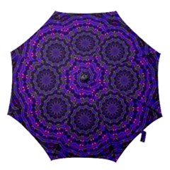 Purple Kaleidoscope Mandala Pattern Hook Handle Umbrellas (medium) by Celenk