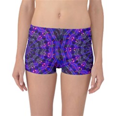 Purple Kaleidoscope Mandala Pattern Reversible Boyleg Bikini Bottoms by Celenk