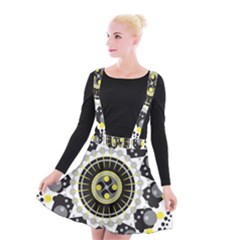 Mandala Geometric Design Pattern Suspender Skater Skirt by Celenk