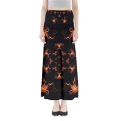 Mandala Fire Mandala Flames Design Full Length Maxi Skirt by Celenk