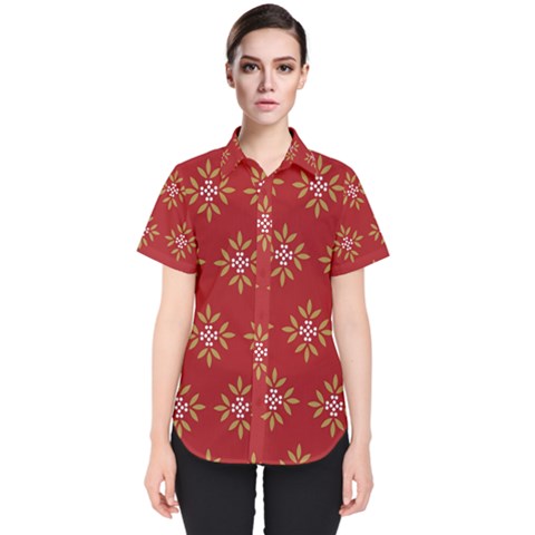 Pattern Background Holiday Women s Short Sleeve Shirt by Celenk