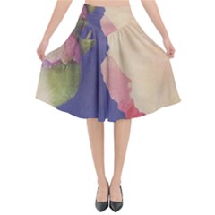 Fabric Textile Abstract Pattern Flared Midi Skirt by Celenk
