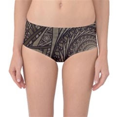 Abstract Pattern Graphics Mid-waist Bikini Bottoms by Celenk