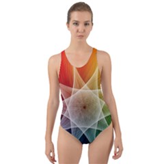 Abstract Star Pattern Structure Cut-out Back One Piece Swimsuit by Celenk