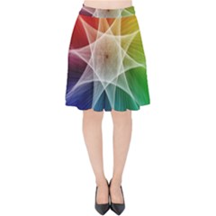 Abstract Star Pattern Structure Velvet High Waist Skirt by Celenk