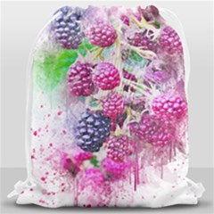 Blackberry Fruit Art Abstract Drawstring Bag (large) by Celenk