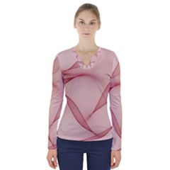 Background Light Glow Abstract Art V-neck Long Sleeve Top by Celenk