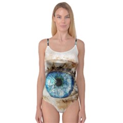 Eye Blue Girl Art Abstract Camisole Leotard  by Celenk