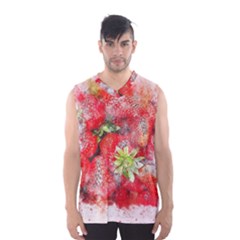 Strawberries Fruit Food Art Men s Basketball Tank Top by Celenk