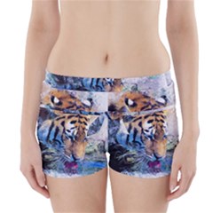 Tiger Drink Animal Art Abstract Boyleg Bikini Wrap Bottoms by Celenk