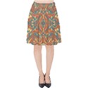 Multicolored Abstract Ornate Pattern Velvet High Waist Skirt View1