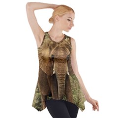 Elephant Animal Art Abstract Side Drop Tank Tunic by Celenk