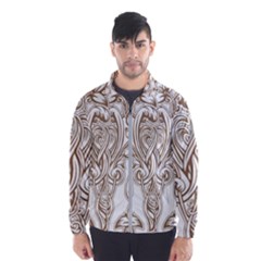 Beautiful Gold Floral Pattern Wind Breaker (men) by NouveauDesign