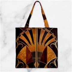 Art Deco Gold Zipper Grocery Tote Bag by NouveauDesign