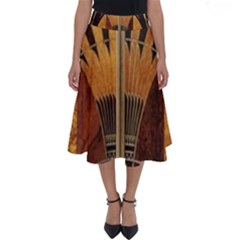 Art Deco Gold Perfect Length Midi Skirt by NouveauDesign