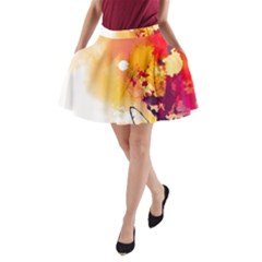 Paint Splash Paint Splatter Design A-line Pocket Skirt by Celenk