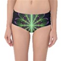 Fractal Purple Lime Pattern Mid-Waist Bikini Bottoms View1