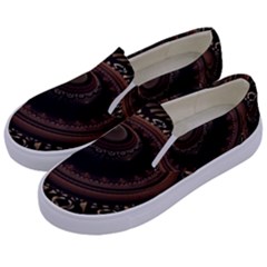 Fractal Stripes Abstract Pattern Kids  Canvas Slip Ons by Celenk