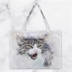 Cat Pet Art Abstract Watercolor Medium Tote Bag by Celenk