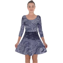 Abstract Art Decoration Design Quarter Sleeve Skater Dress by Celenk