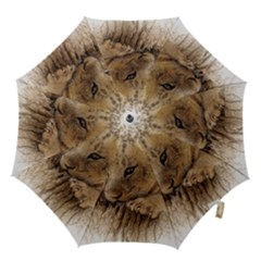 Lion Cub Close Cute Eyes Lookout Hook Handle Umbrellas (medium) by Celenk