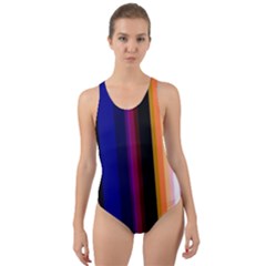 Abstract Background Pattern Textile 3 Cut-out Back One Piece Swimsuit by Celenk