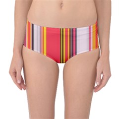 Abstract Background Pattern Textile Mid-waist Bikini Bottoms by Celenk
