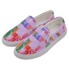 Watercolour Paint Dripping Ink Men s Canvas Slip Ons by Celenk