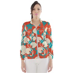 Floral Asian Vintage Pattern Wind Breaker (women) by NouveauDesign