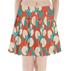 Floral Asian Vintage Pattern Pleated Mini Skirt by NouveauDesign