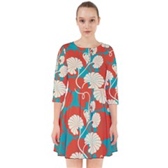 Floral Asian Vintage Pattern Smock Dress by NouveauDesign