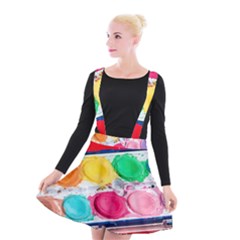 Palette Brush Paint Box Color Suspender Skater Skirt by Celenk