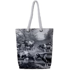 Holstein Fresian Cows Fresian Cows Full Print Rope Handle Tote (small) by Celenk