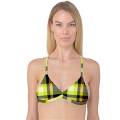 Tartan Abstract Background Pattern Textile 5 Reversible Tri Bikini Top by Celenk