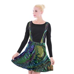 Fractal Art Background Image Suspender Skater Skirt by Celenk