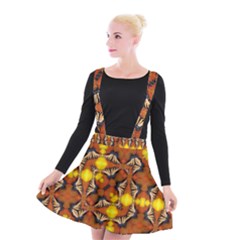 Dancing Butterfly Kaleidoscope Suspender Skater Skirt by Celenk
