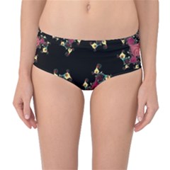 Fractal Fantasy Art Design Swirl Mid-waist Bikini Bottoms by Celenk