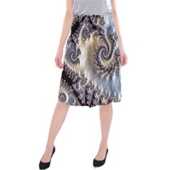 Fractal Art Design Fantasy 3d Midi Beach Skirt by Celenk