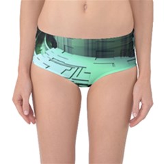 Futuristic Urban Architecture Mid-waist Bikini Bottoms by Celenk