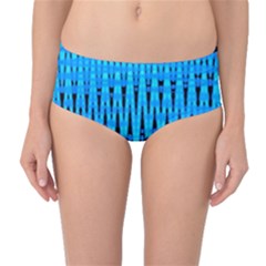 Sharp Blue And Black Wave Pattern Mid-waist Bikini Bottoms by Celenk
