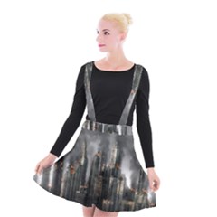 Armageddon Disaster Destruction War Suspender Skater Skirt by Celenk