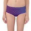 Wave Pattern Background Curves Mid-Waist Bikini Bottoms View1
